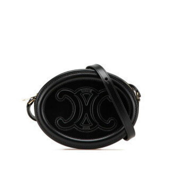 Celine Triomphe Shoulder Bag black leather - Picture 1 of 8